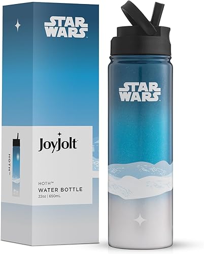 Miniatura 9 de JoyJolt Botella de agua con triple aislamiento con tapa de popote y tapa abatible. Botella de agua grande de 32 onzas, botella de acero inoxidable