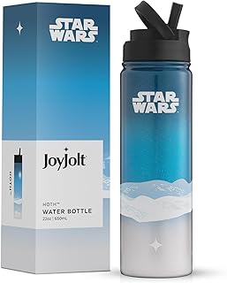 JoyJolt Stainless Steel Star Wars Water Bottle 22 oz with Straw Lid, BPA-Free Sports and Travel Vacuum Insulated Water Bottle, Destination Collection Hoth Bottle, Star Wars Gifts