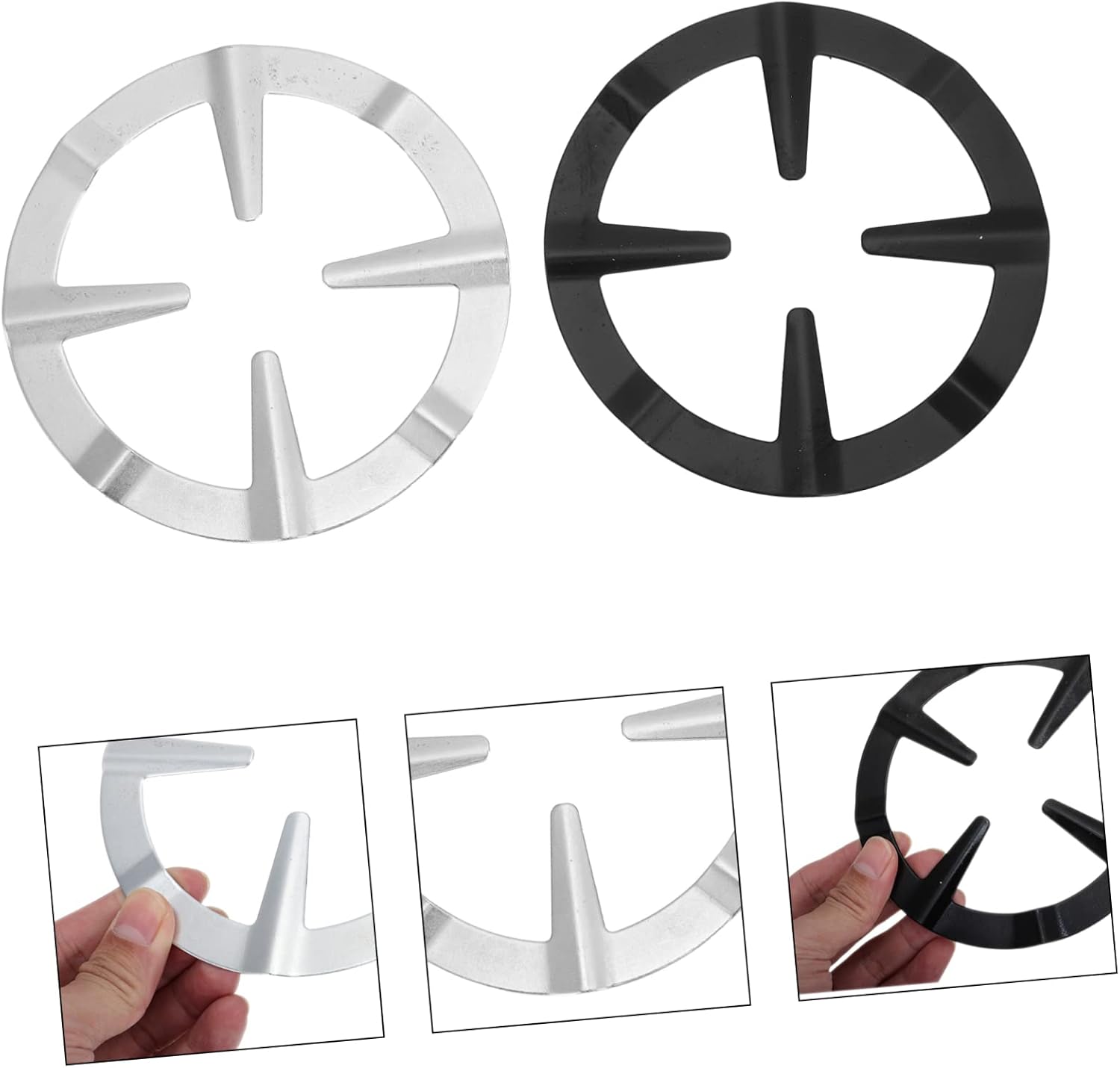 4pcs Gas Stove Stand Burner Grate Heavy-duty Cast Wok Ring for Espresso Pot and Wear-resistant Cooking Rack for Home and Restaurant Use