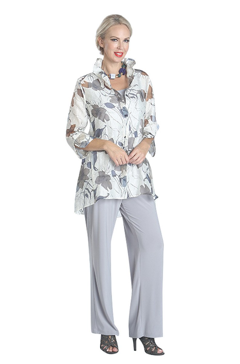 IC CollectionFalling Leaves Split Cuffs Sheer Cutout Sleeves Lightweight Jacket