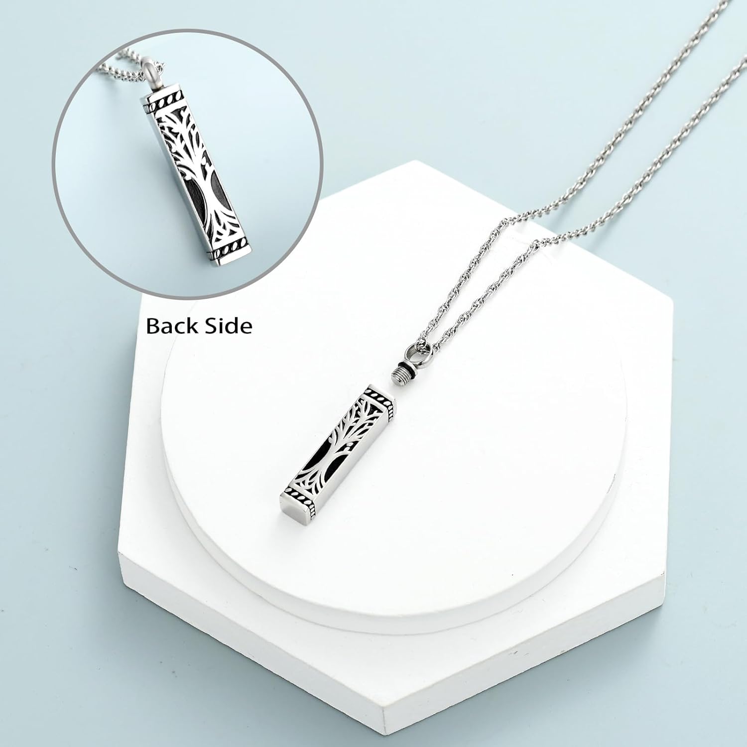 shajwo Tree of Life Cremation Jewelry Urn Necklaces for Ashes for Women Men Cube Memorial Human Ashes Jewelry - Image 5