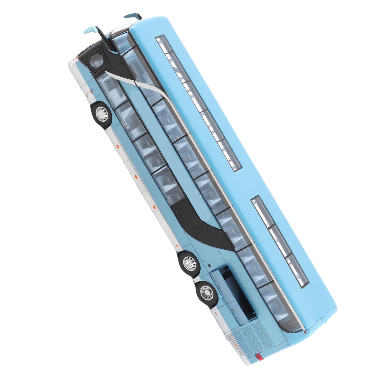 Acouto Elektrisch Spielzeugauto Spielzeugbus Stadtbus Maßstab 1:32 Aluminium Doppeldeckerbus-Modell Bus Spielzeug mit Licht und Musik für Kinder, Geschenkidee (Blau)