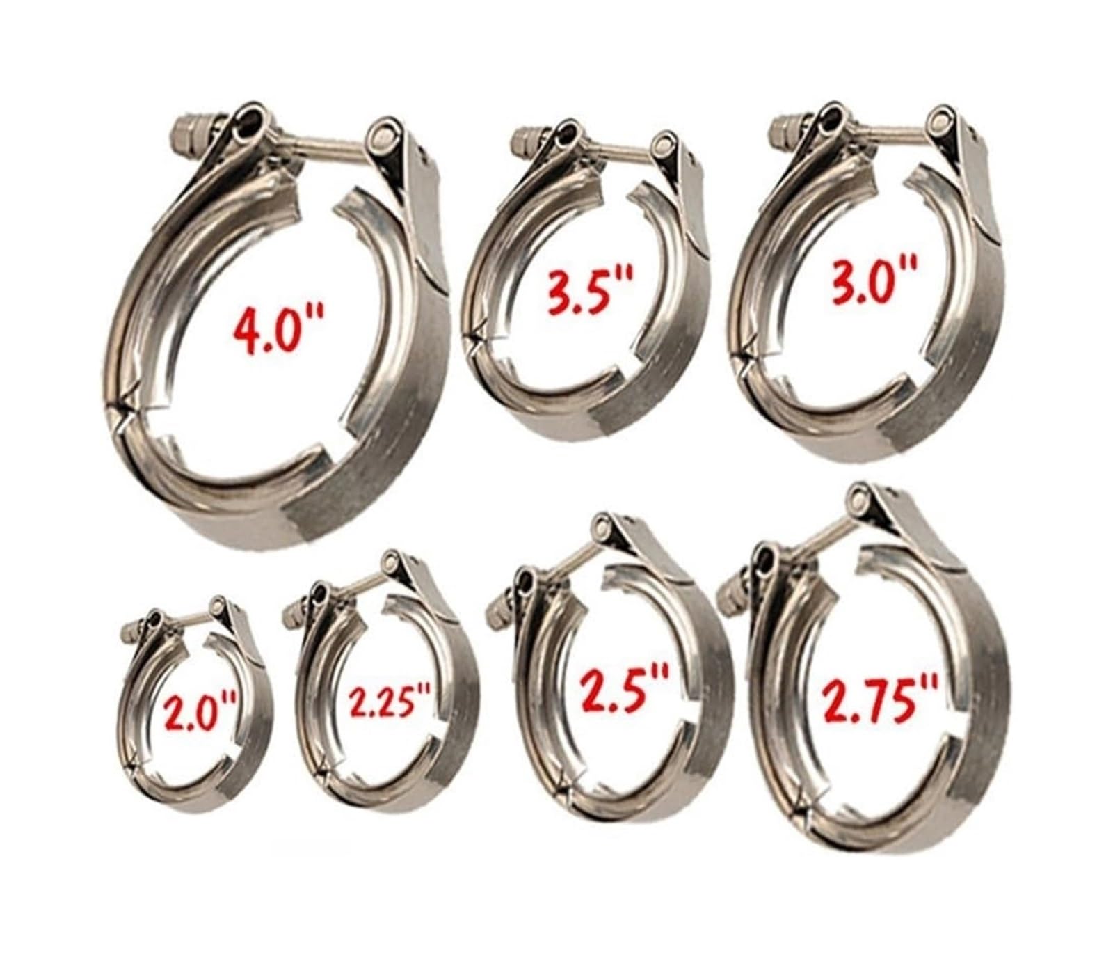 Abrazaderas para mangueras, Abrazadera De Banda En V Escape SS304 1,5 A 6,0 Pulgadas(5.0inch)