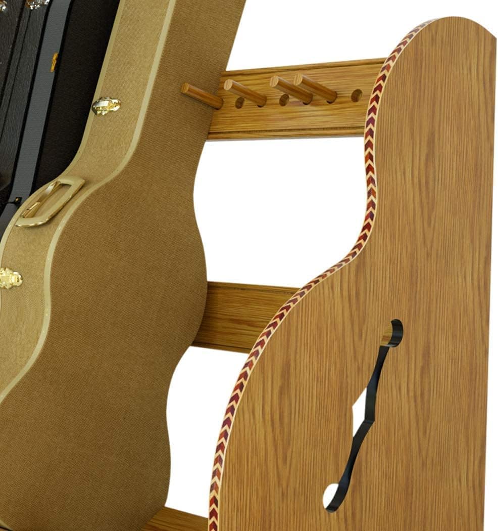 A&S Crafted Products Guitar Case Rack for Acoustics & Electrics - The Studio Deluxe (Grande) | Red Oak | Made in U.S.A.