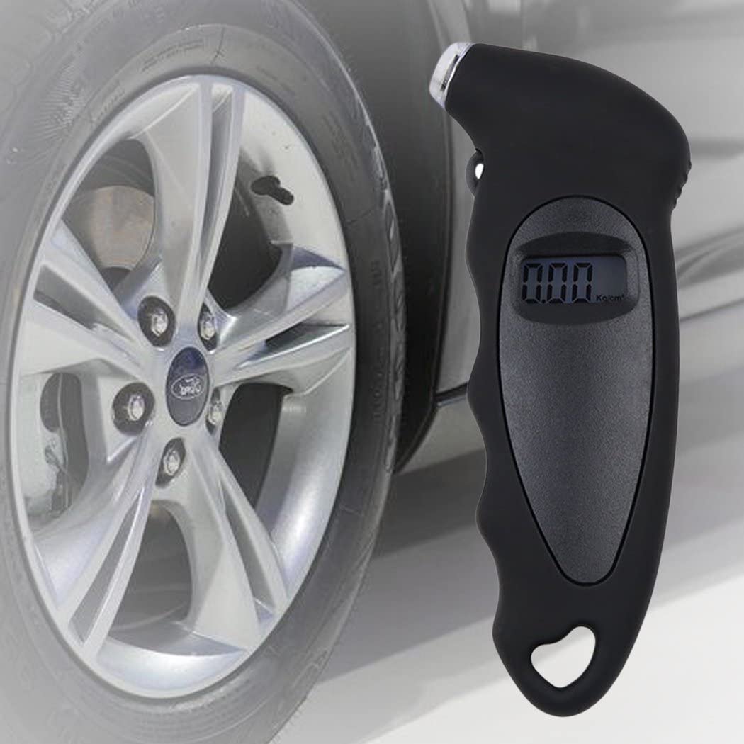 Marrone Digital Tyre Pressure Gauge Digital Tire Pressure Checker with Backlit LCD and Non-Slip Grip for Car Truck SUV Motorcycle Bicycle Auto Accessories (Black)