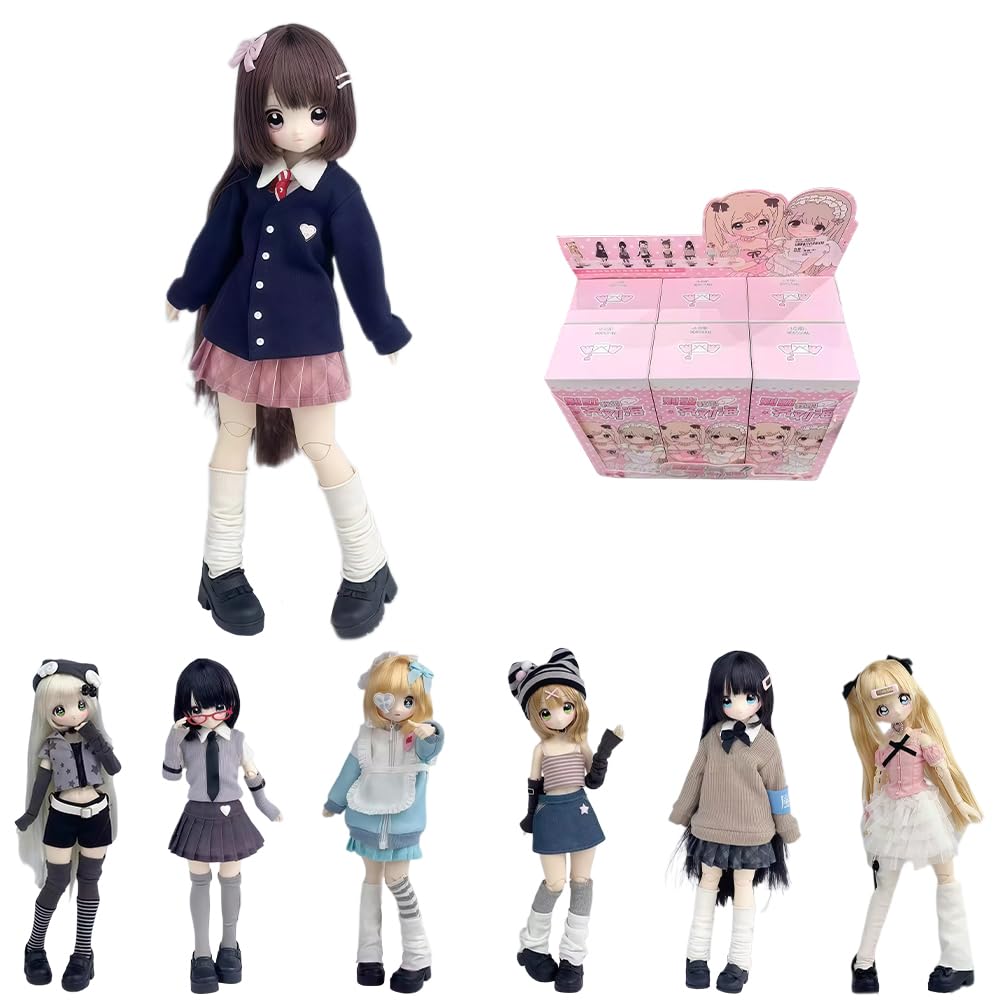 niannyyhouse BJD Blind Box Figuren, Denpa Girl Serie, Kugelgelenkpuppe mit Kleidung, Ankleide-Sammel-Actionfigur (6-tlg)
