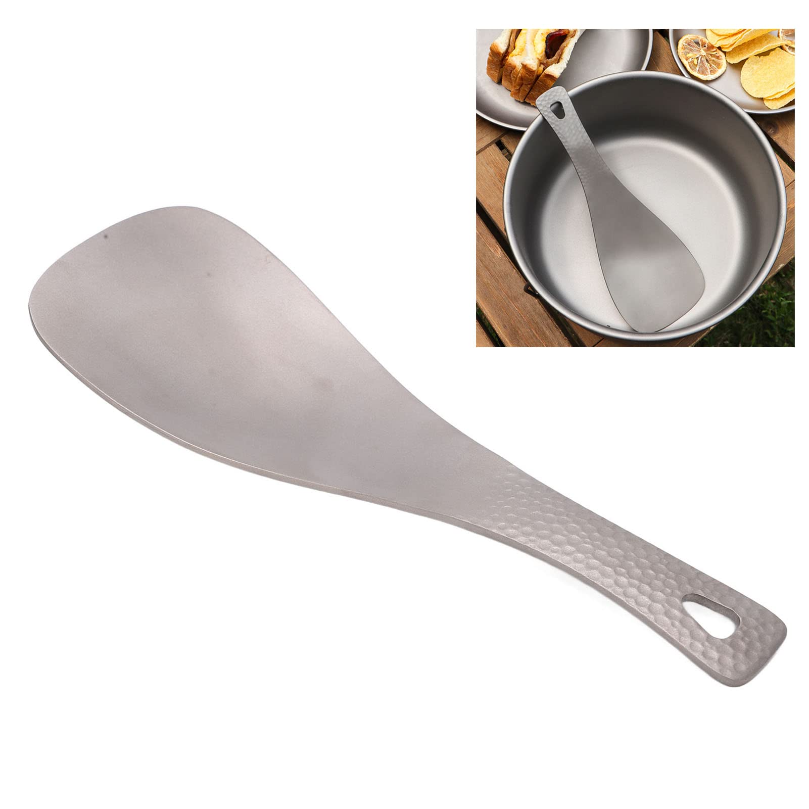Leapiture Rice Spoon Titanium Rice Spoon Short Handle Rice Spoon Rice Spoon Cooking Shovel Titanium Rice Shovel Rice Serving Spoon for Home Kitchen Outdoor Camping