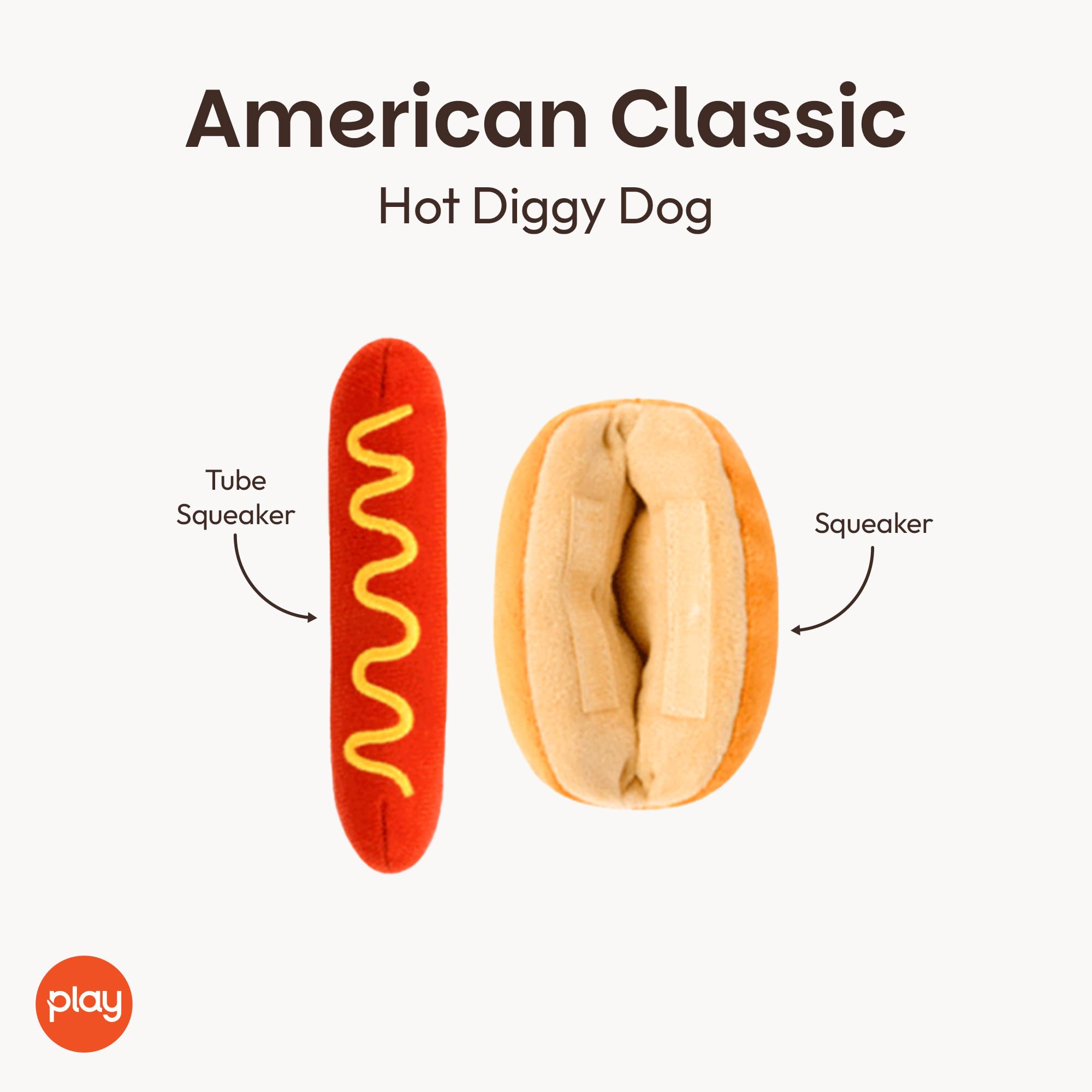P.L.A.Y. Pet American Classic Pluche - Hot Dog
