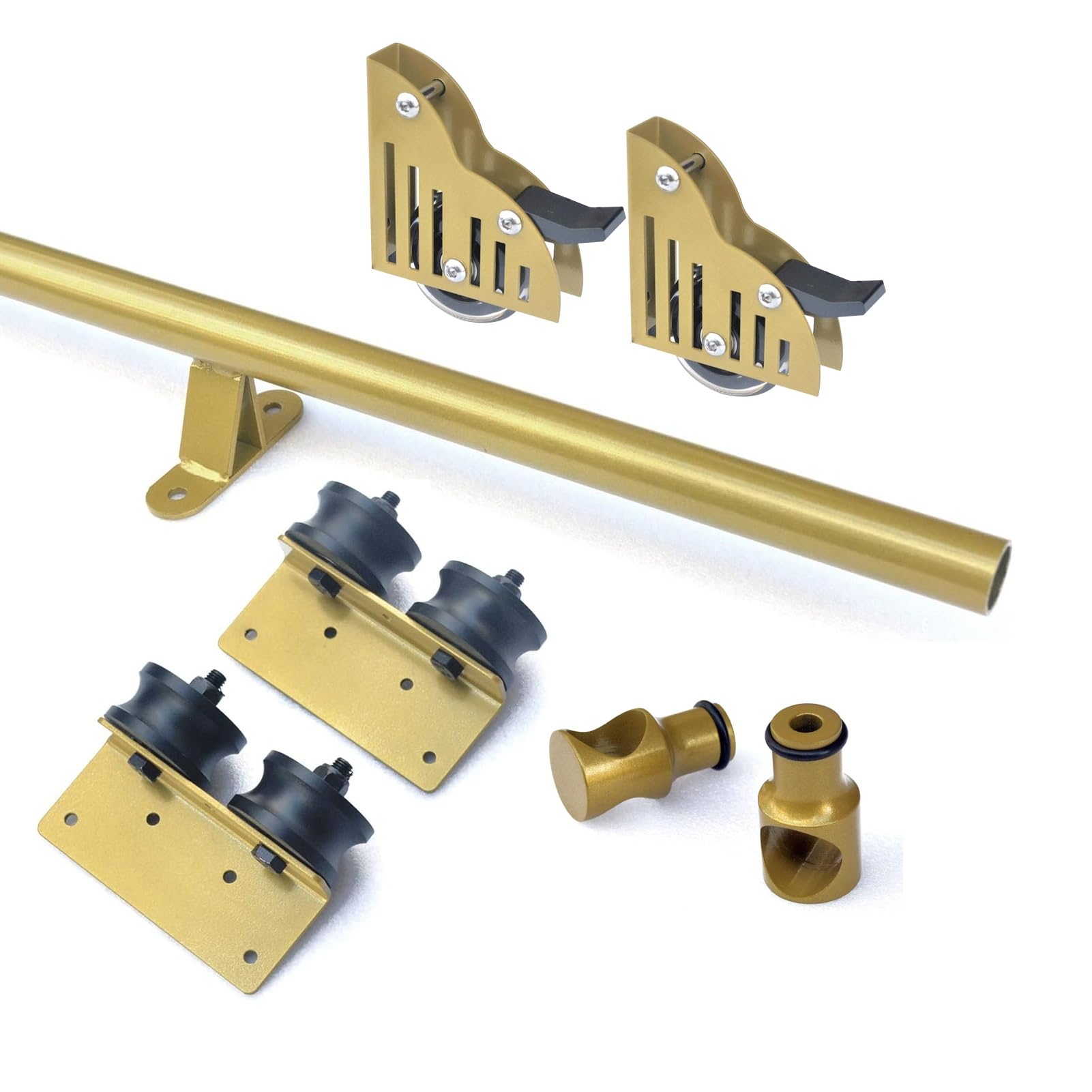 LWJSOCP 3.3-24ft Sliding Ladder Track Kit Barn Door Hardware Kit Closet Rail Roller Accessory, Full Set Rolling Ladder Track Rail for Loft Office, Mobile Library Ladder Rail Kit, No Ladder(10ft/300c