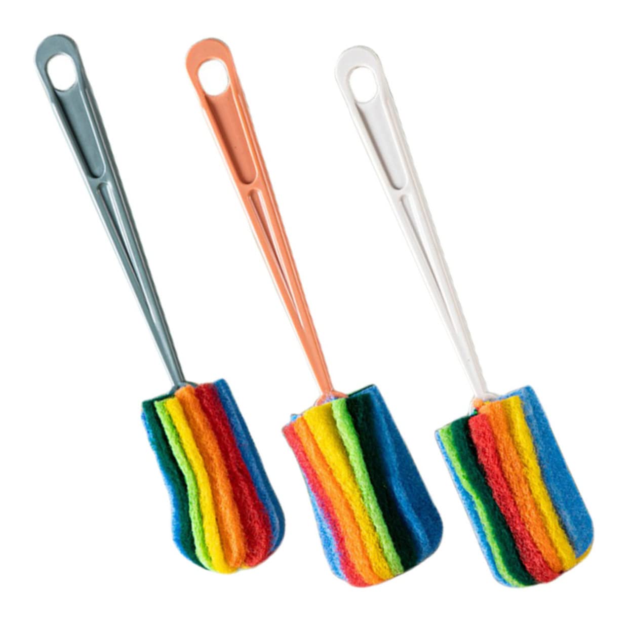 3 Series Cepillo De Limpieza Limpiador De Cepillos Hundir Cepillo para Biberones para Limpiar Cepillo para Botellas Reutilizable Estropajo Color Aleatorio 3 Piezas*3