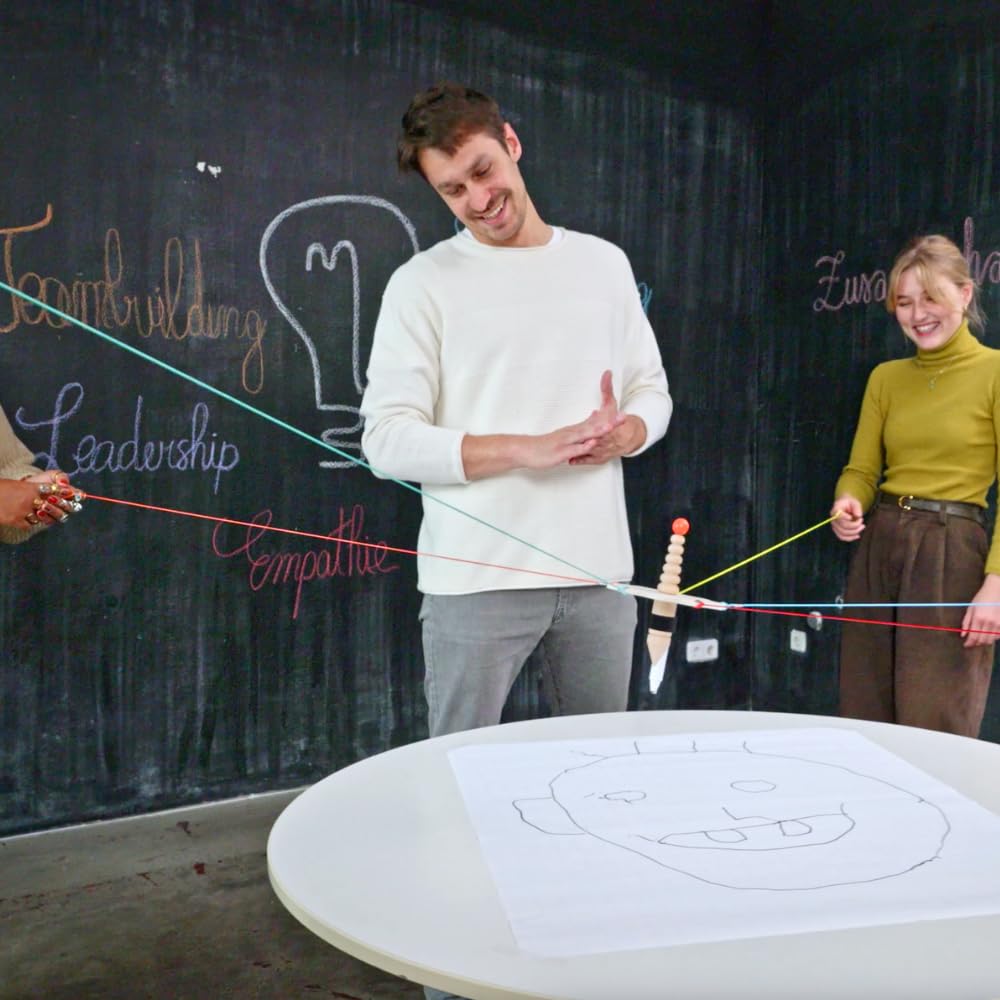 XXL Kreiselzeichner Teambuilding Kooperationsspiel Lernspiel Gruppenspiel Strippenzieher Interaktions-Zeichenspiel (bis zu 20 Personen)