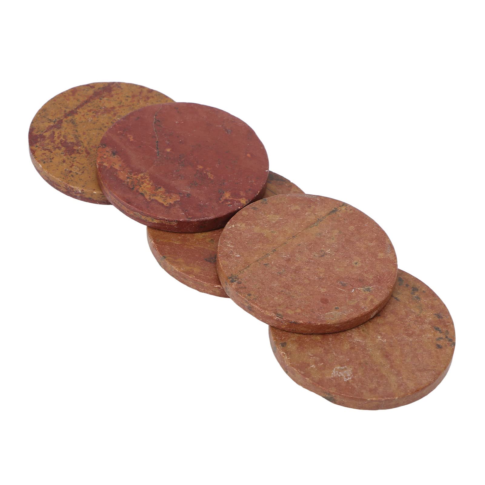 Massage Stones, Multifunction Meridians Bian Stone Scraping Board Round Shaped 5Pcs for Massage