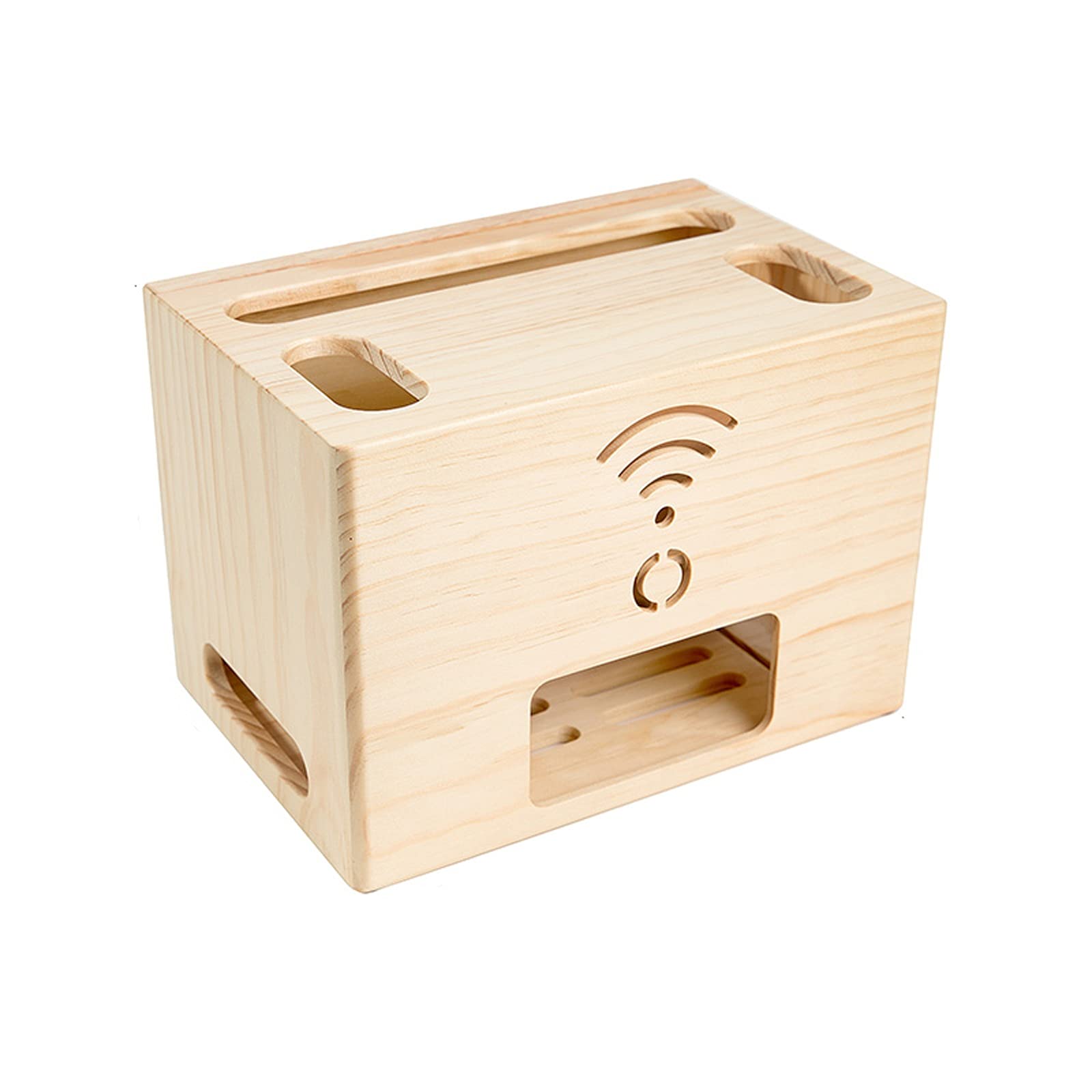 Organizadora de Cables Caja de cable de madera Caja de cable inalámbrica Rack Home Office Power Strip Box de almacenamiento Caja de administración de cables de doble capa, Ocultar cables y PowerStrips