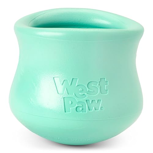WEST PAW Zogoflex Limited Edition Toppl Treat Dispensing Dog Toy Puzzle – Interactive Chew Toys for Dogs – Dog Toy for Moderate Chewers, Fetch, Catch – Holds Kibble, Treats, X-Large 4.75", Mint - X-Large - Mint