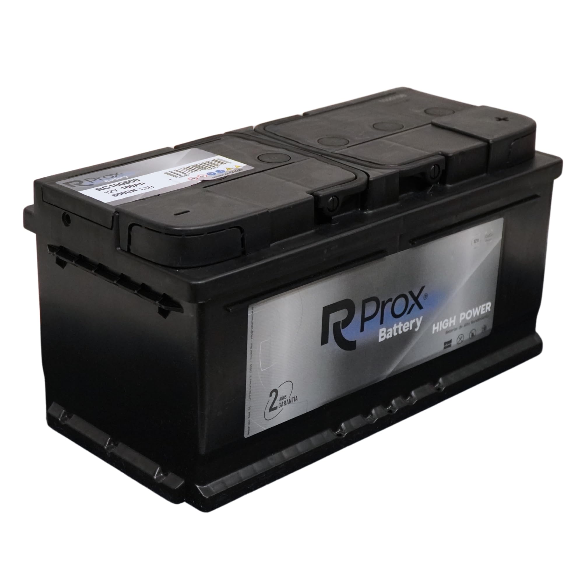 Batería de coche 100Ah 800 Amp + 20% de Potencia de Arranque. 24 Meses de Garantía. Primer Fabricante Lider Europeo. Medidas: 352 X 175 X 190. Borne Positivo Derecha.