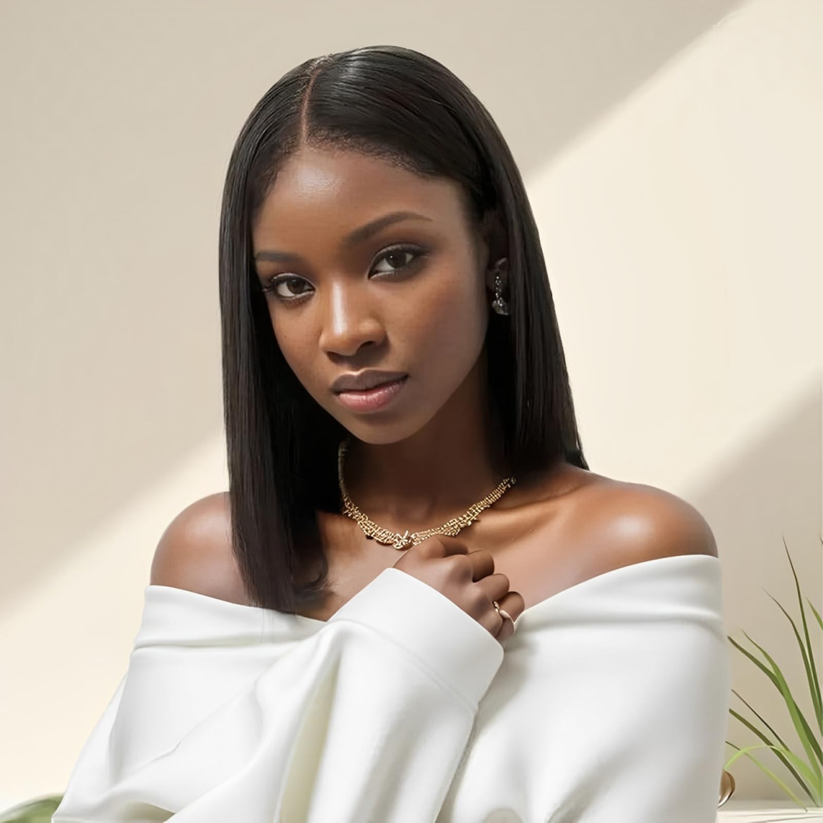 Eubeauty 2 by 6 Kim K Glueless Wigs Human Hair Pre Plucked Easy Cut Middle Part Preference Human Hair wig 180% Wear and Go Wigs for Black Women (2×6