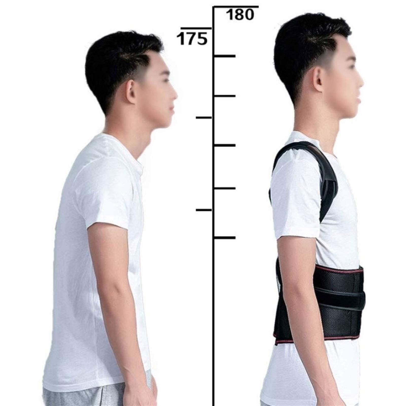 XJBTBA 1 szt. Komfortowy korektor stabilizujący plecy Poprawia i zapewnia podparcie lędźwiowe w przypadku bólu dolnej i górnej części pleców