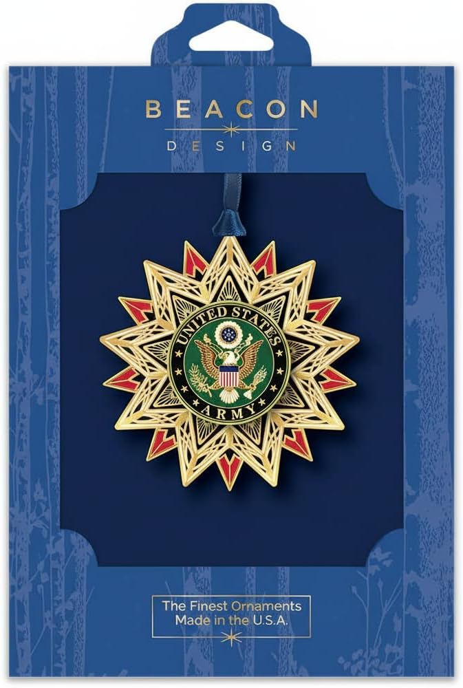 Beacon Design ChemArt 3" Vibrant Brass U.S. Army Star Decorative Hanging Ornament