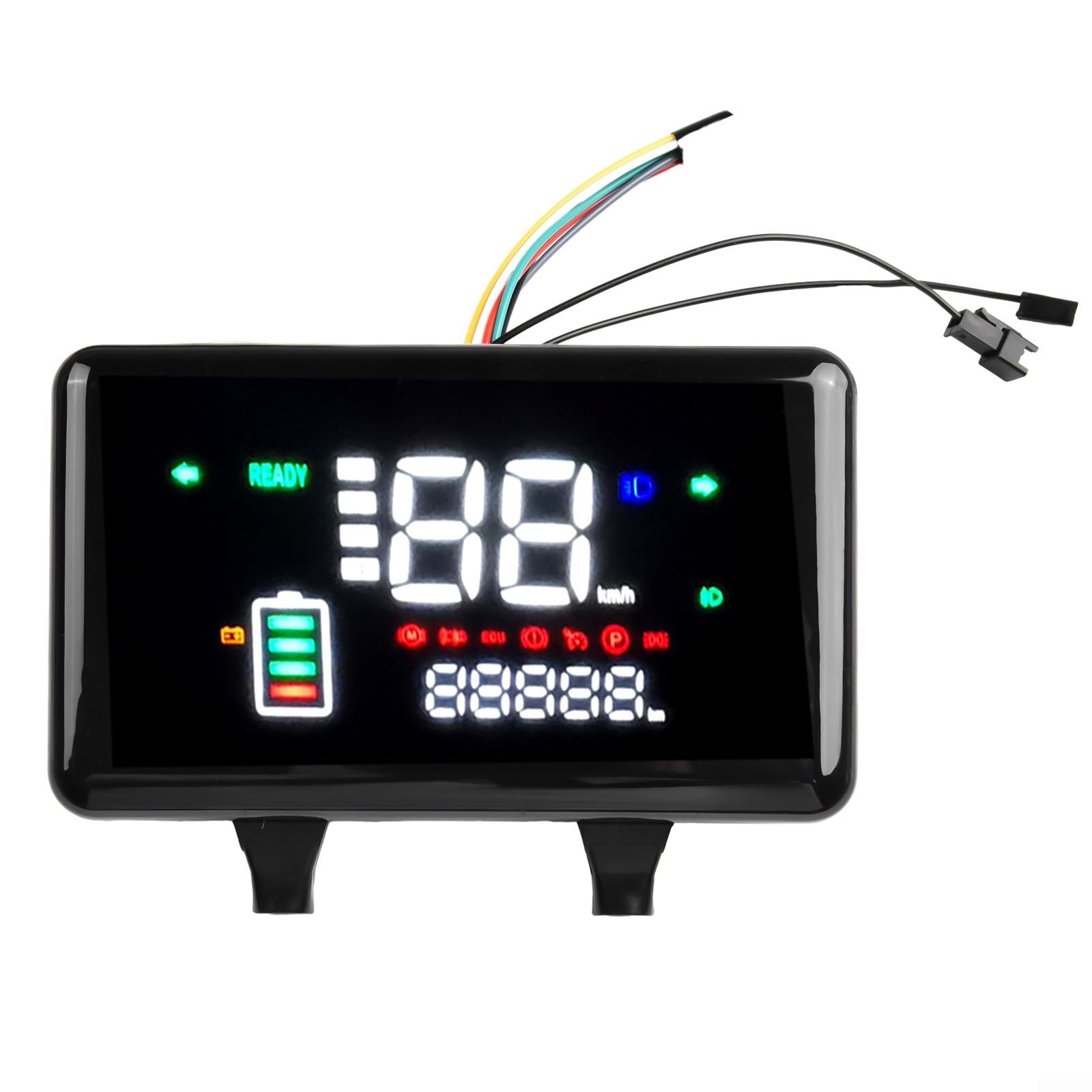Ebike LCD Display 48-72V Electric Cycle Speedometer Screen 6Pin Phase-Line Reader for Scooter E-Bike Assembly Black(with windshield)