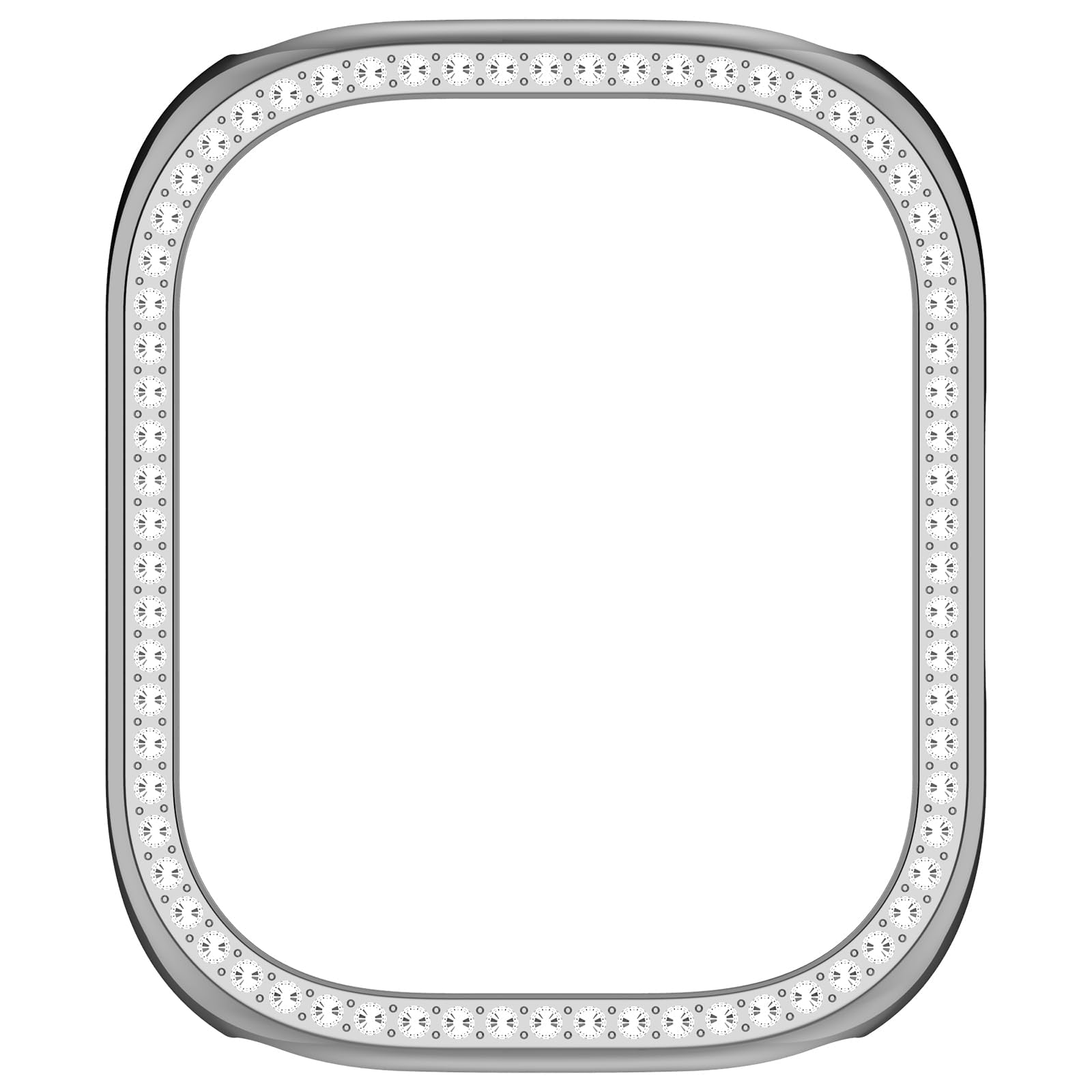 Dl3 Mobilak Bling Case for Xiaomi Redmi Watch 5 Active, Slim Hard PC Frame Cover with Crystal Diamond Bumper Design (Without Screen Protector), Protective Case for Women and Girls (Silver)