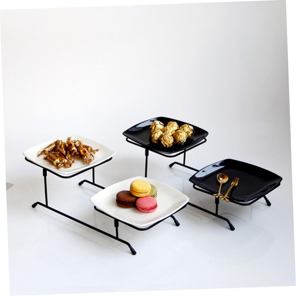 MAGICLULU 1set Vassoio Multiuso Strati Per Snack e Dolci Elegante Portafrutta Ceramica e Supporto Per Aperitivi e Dessert Per Feste e Occasioni Speciali