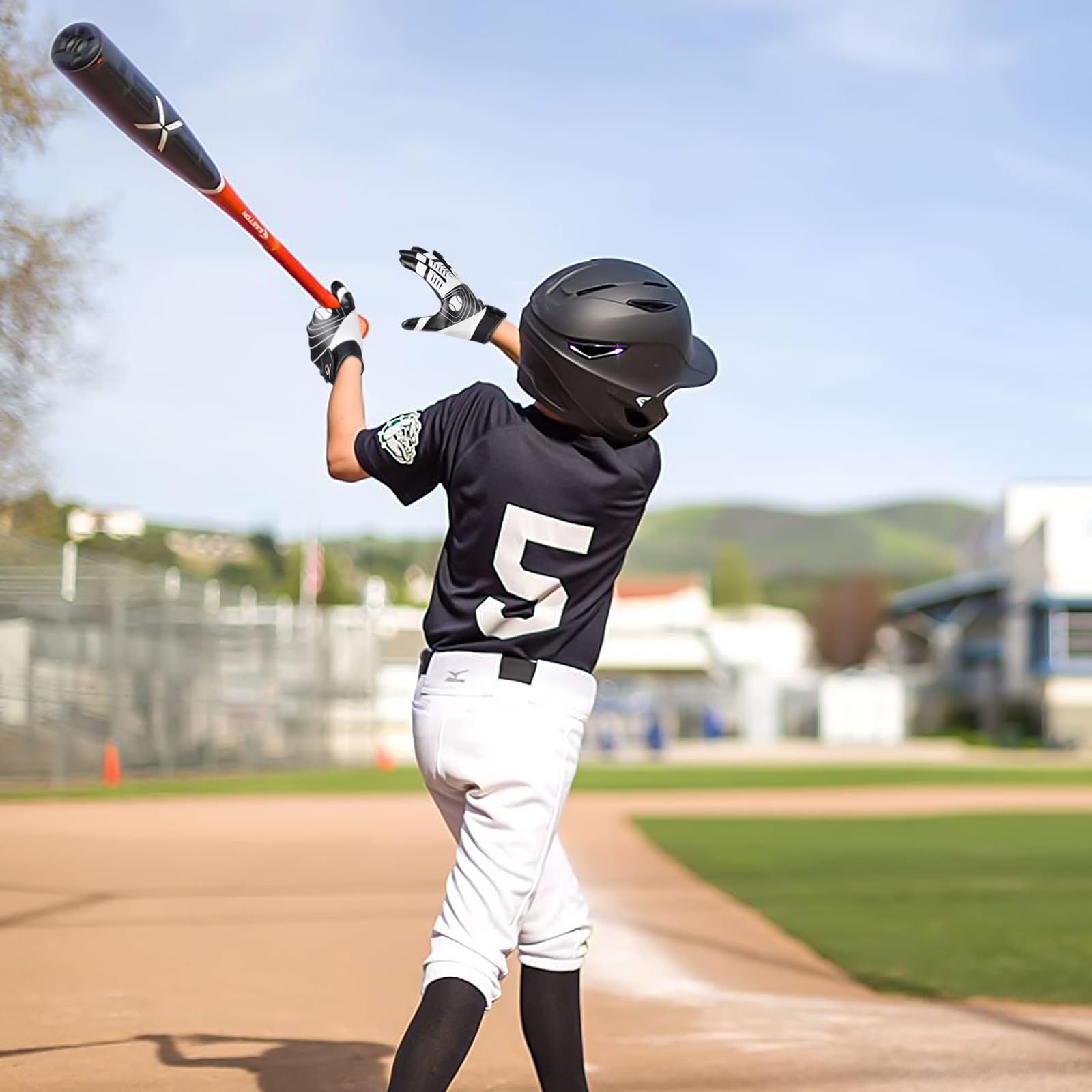 Youth Baseball Batting Gloves,Kids Super Grip Softball/Teeball Gloves for Boys and Girls