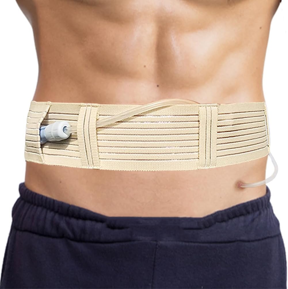 Lot de 2 ceintures de dialyse péritonéale pour hommes et femmes, ceinture de protection du cathéter réglable et respirante, ceinture de dialyse abdominale pour PD, G, PEG, tube J fixé (M)