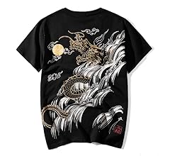Amazon | Tシャツ 虎 龍 和柄 刺繍 粋 クルーネック プリント