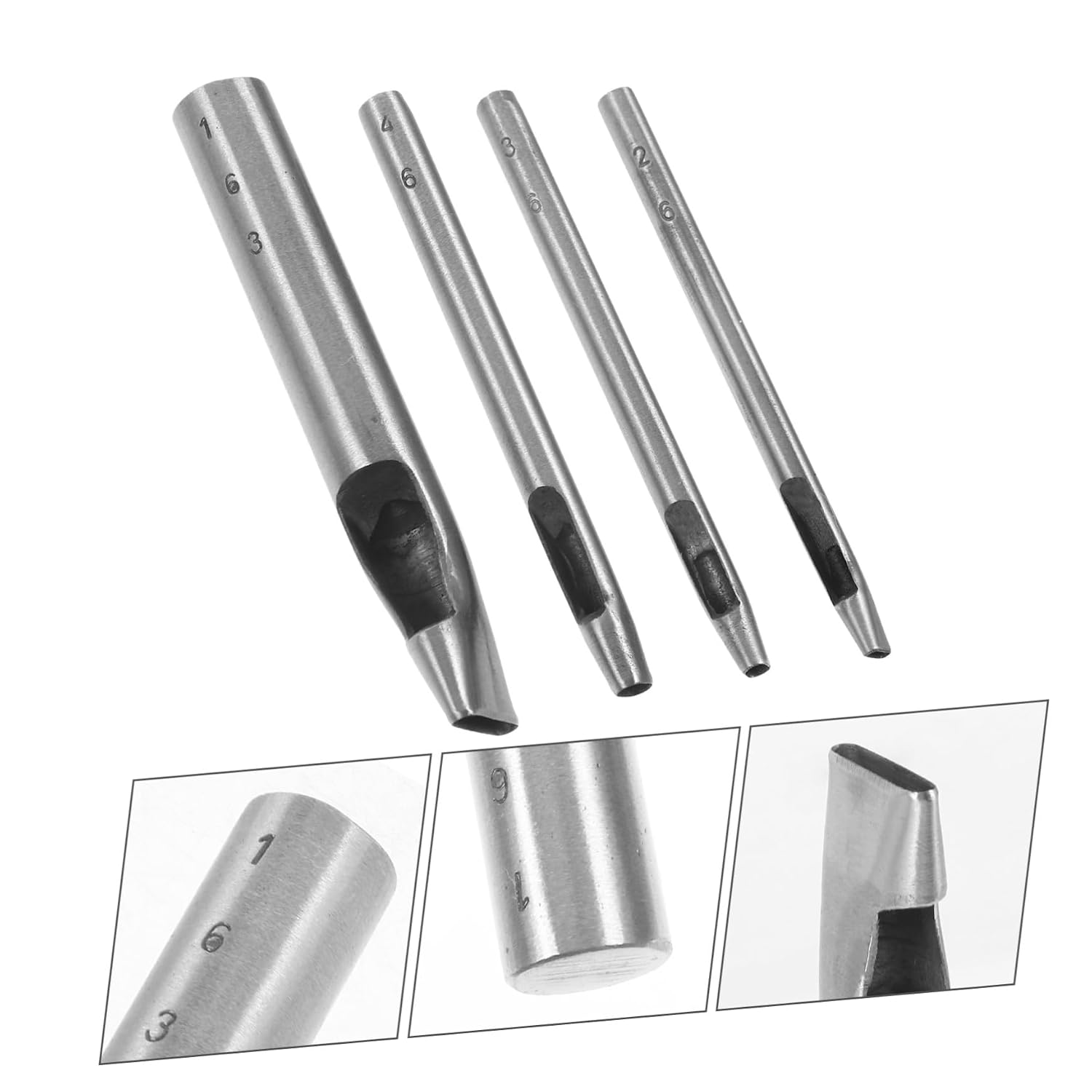 NUOBESTY 4pcs Leather Punch Hollow Punching Tools for Watch Bands Gaskets and More Versatile Leather Craft Tool Multiple Easy to Use for Projects