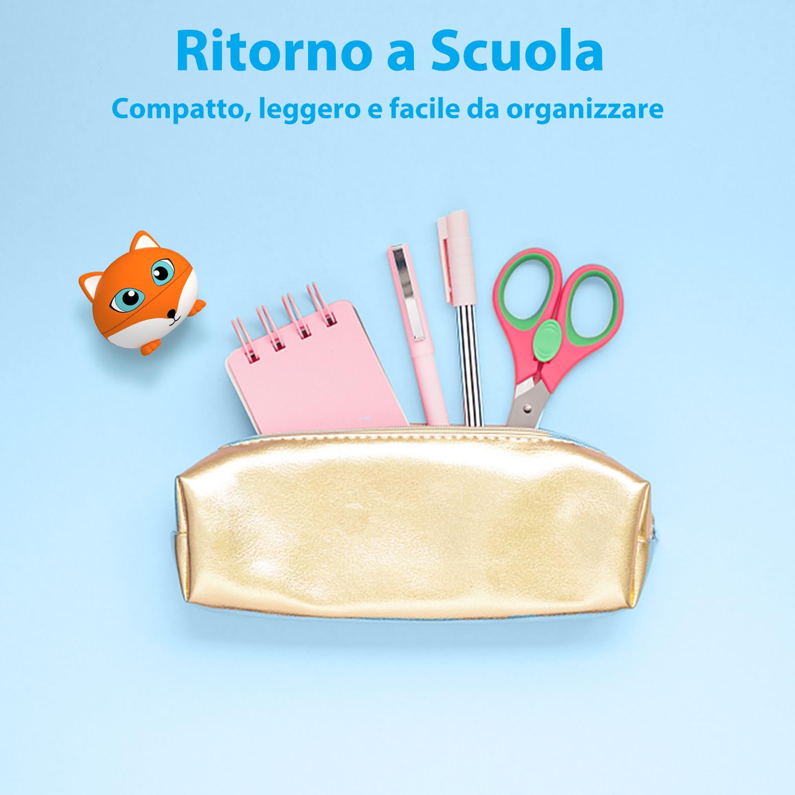 Cuffie Bluetooth Bambina, Auricolari Wireless Bluetooth Bambini, Limite di volume a 85 dB, Cuffie Bluetooth Bambini con 30 Ore di Riproduzione, Cuffie per Bambini con Microfono, Controlli Touch, Fox