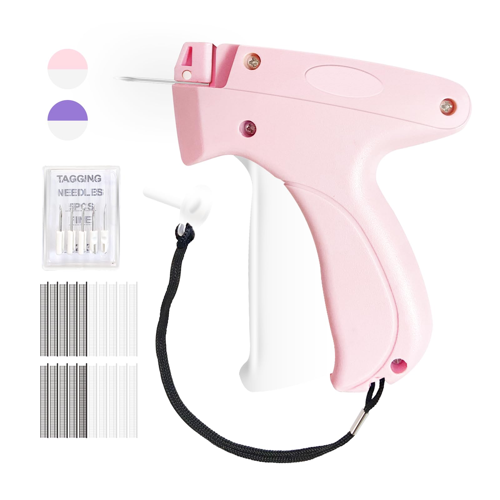 Stitch Gun for Clothes -Handheld Stitch Quick Clothing Fixer - Mini Tag Gun - Includes 6 Fine Needles, 2000 Fasteners including 1000 Black & 1000