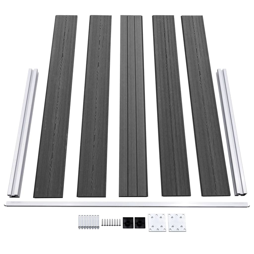 vidaXL Zaunelement Set WPC 526x105 cm Schwarz
