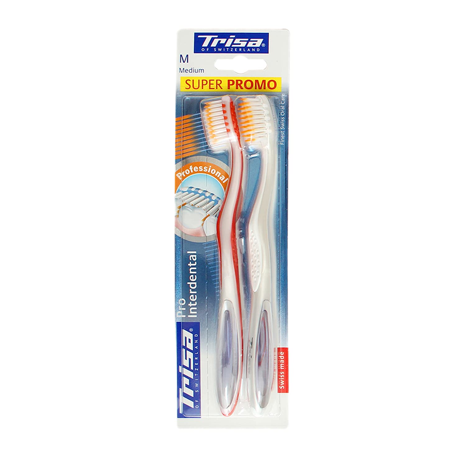 TRISA 8 Years And Above Pro Interdental Medium Manual Toothbrush Pack Of 2 (Assorted Color) (B09175258T) Amazon Price History, Amazon Price Tracker