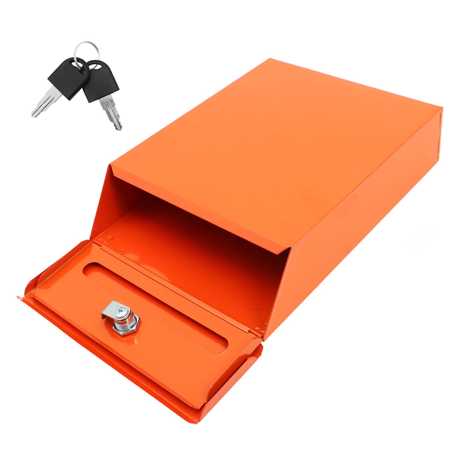 Cassetta Postale Stile Rustico da Parete Arancione in Ferro | Chiusura Lucchetto, Resistente alle Intemperie, Box Decorativo per Posta Vano Raccolta