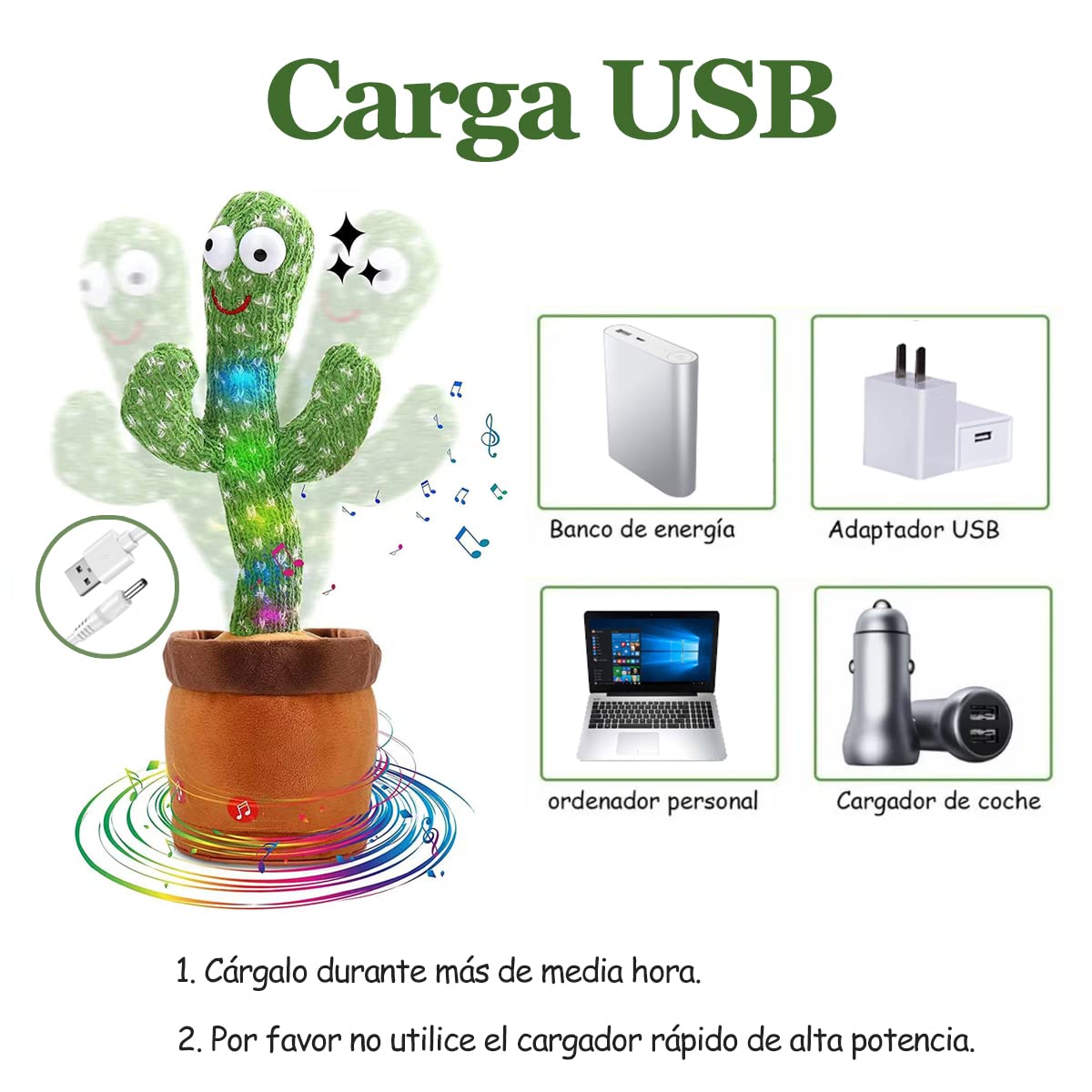 cactus bailarin carga usb