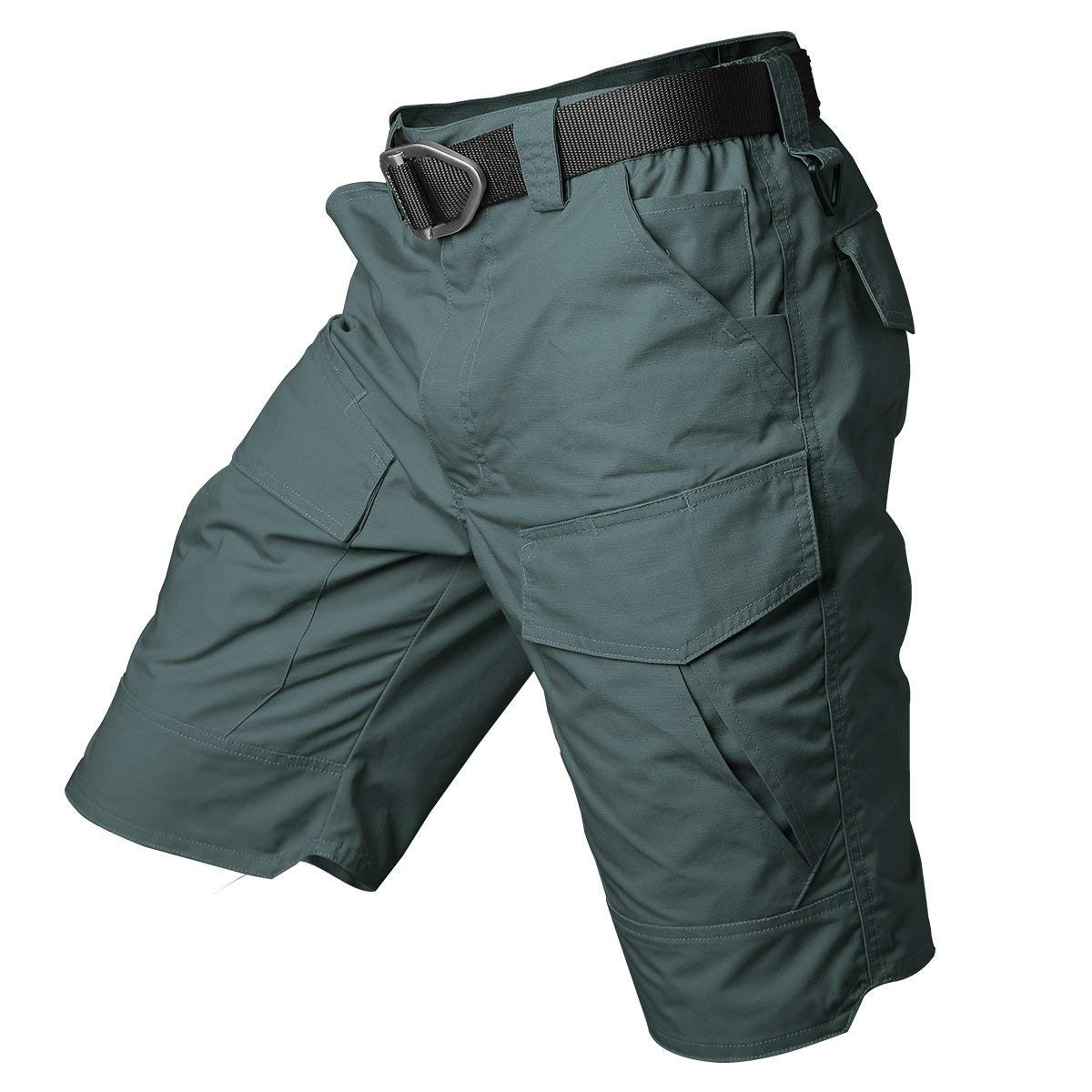 CARWORNIC Pantalones cortos tácticos cargo Rip-Stop camuflaje militar al aire libre senderismo pantalones cortos casuales con múltiples bolsillos