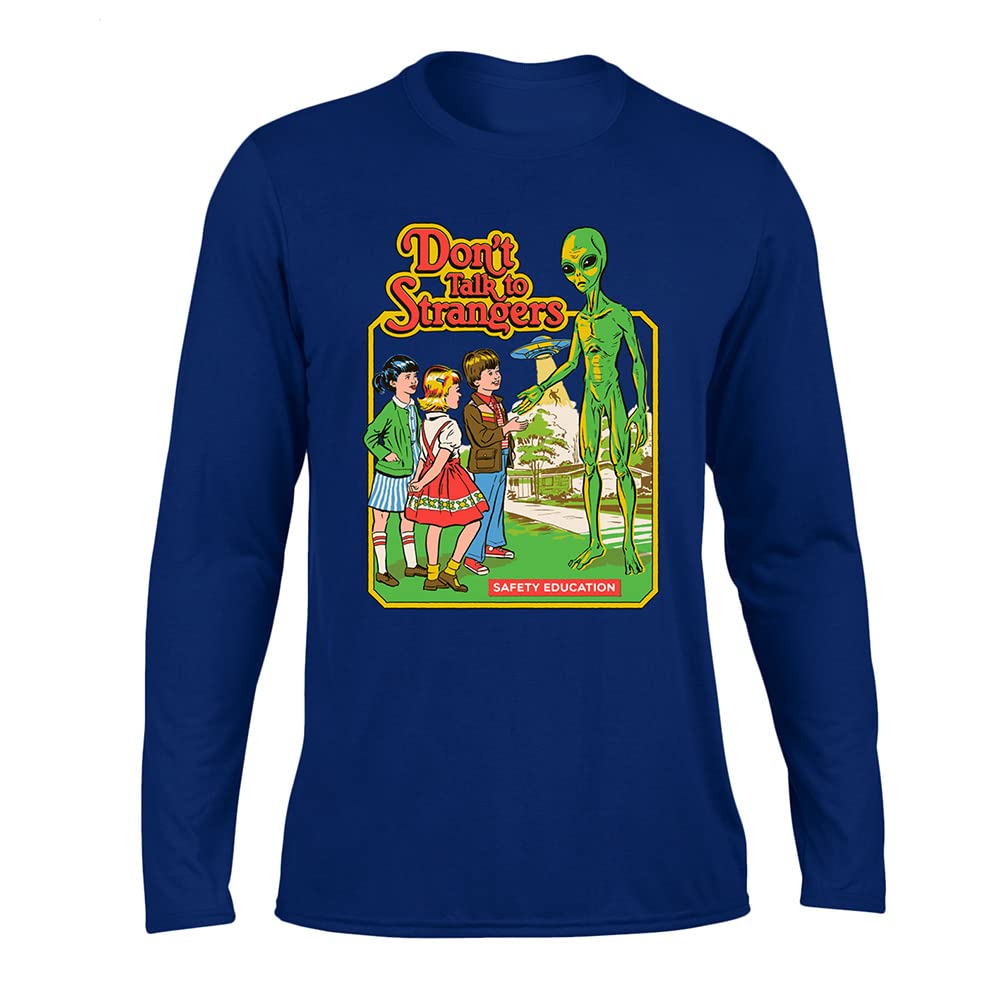 Pyramid International Girls Multicolor Steven Rhodes Long Sleeve T-Shirt Navy Unisex With Don't Talk To Strangers Design, 100% Cotton - Official Merchandise