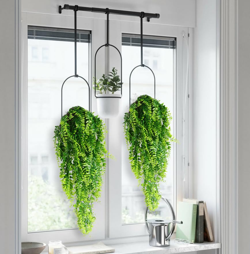 3 Teiliges Kunstpflanzen Deko Mit Metallrahmen  Hngende Knstliche  Pflanzen Fr Wanddeko Wanddeko Flur Wohnzimmer