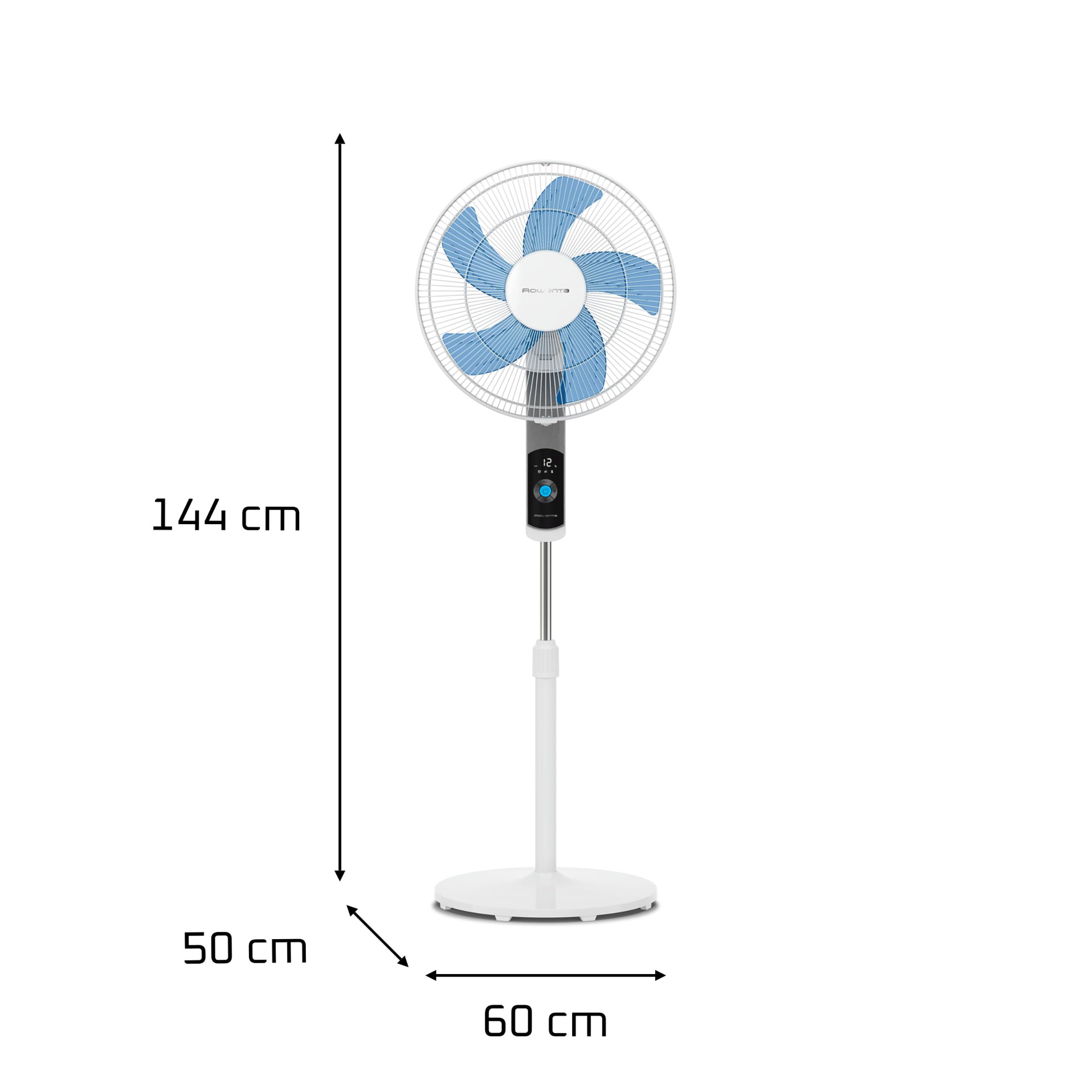 Rowenta Turbo Silence Standventilator VU5650F0, 35 dB(A), 7,2 m, 12 Geschwindigkeiten, 120° Oszillation, Fernbedienung, LED-Display, 12-Stunden-Timer