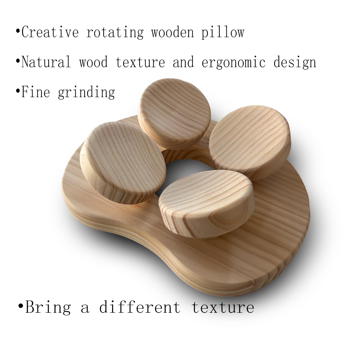 Benks Wooden Sauna Headrest with rotatable disc, Sauna Pillow?Sauna Accessory for Stiff Neck, Shoulder Pain, Head Health and Relaxation