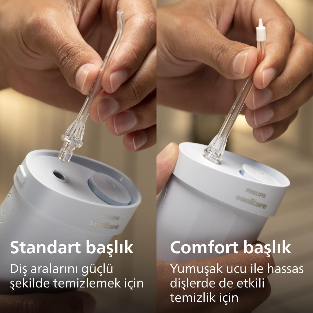 Philips Sonicare Kompaktowy irygator 1000, przenośny irygator wodny z 3 trybami nitkowania, wodoodporny irygator do jamy ustnej IPX7, przyjazny w podróży, niebieski, model HX3333/24