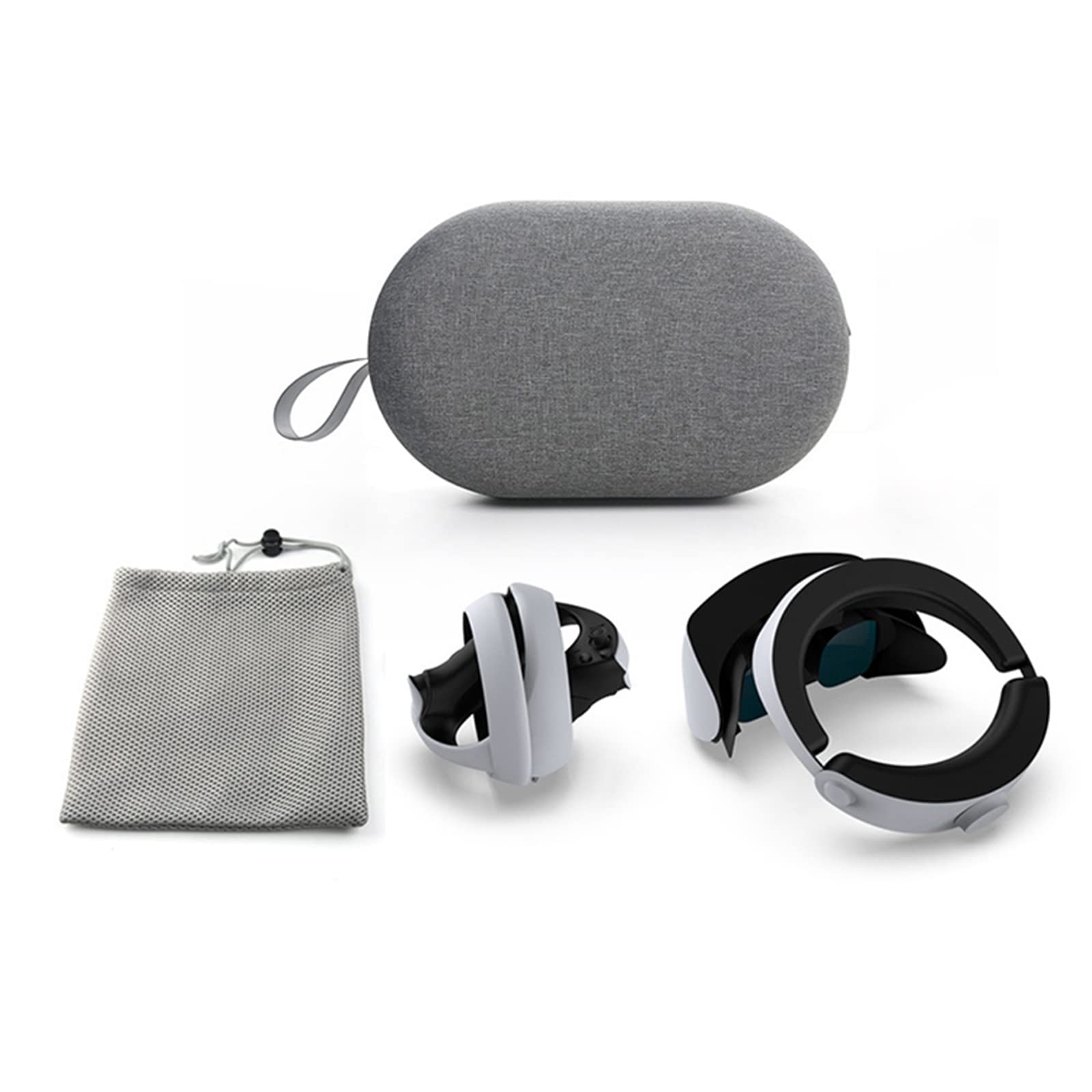 Custodia Protettiva Rigida Compatibile PSVR2 con Copriobiettivo, Borsa in Rete e Fascetta per Controller Touch