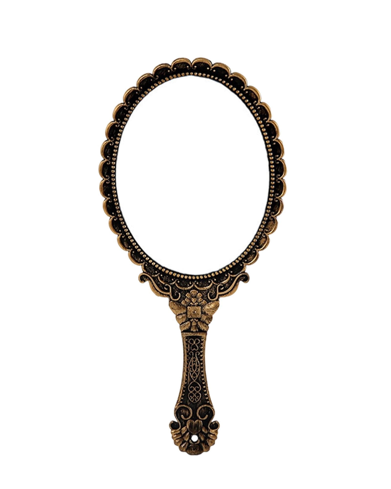 Miroir a Main Vintage Bronze, Petit et Portable, Maquillage et Décoration pour Femme pour Anniversaire pour Coiffure, Maquillage, Maison, Voyage