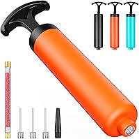 Poonoo Ball Pump for Soccer Basketball Volleyball - Hand Pump with 3 Needles, Nozzle, Extension Hose for Exercise Balls & More