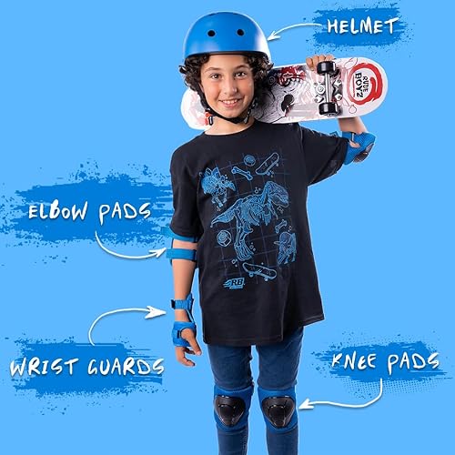 Miniatura 2 de Rude Boyz - Juego de almohadillas para casco de bicicleta, rodilleras, coderas, muñequeras para niños y niñas