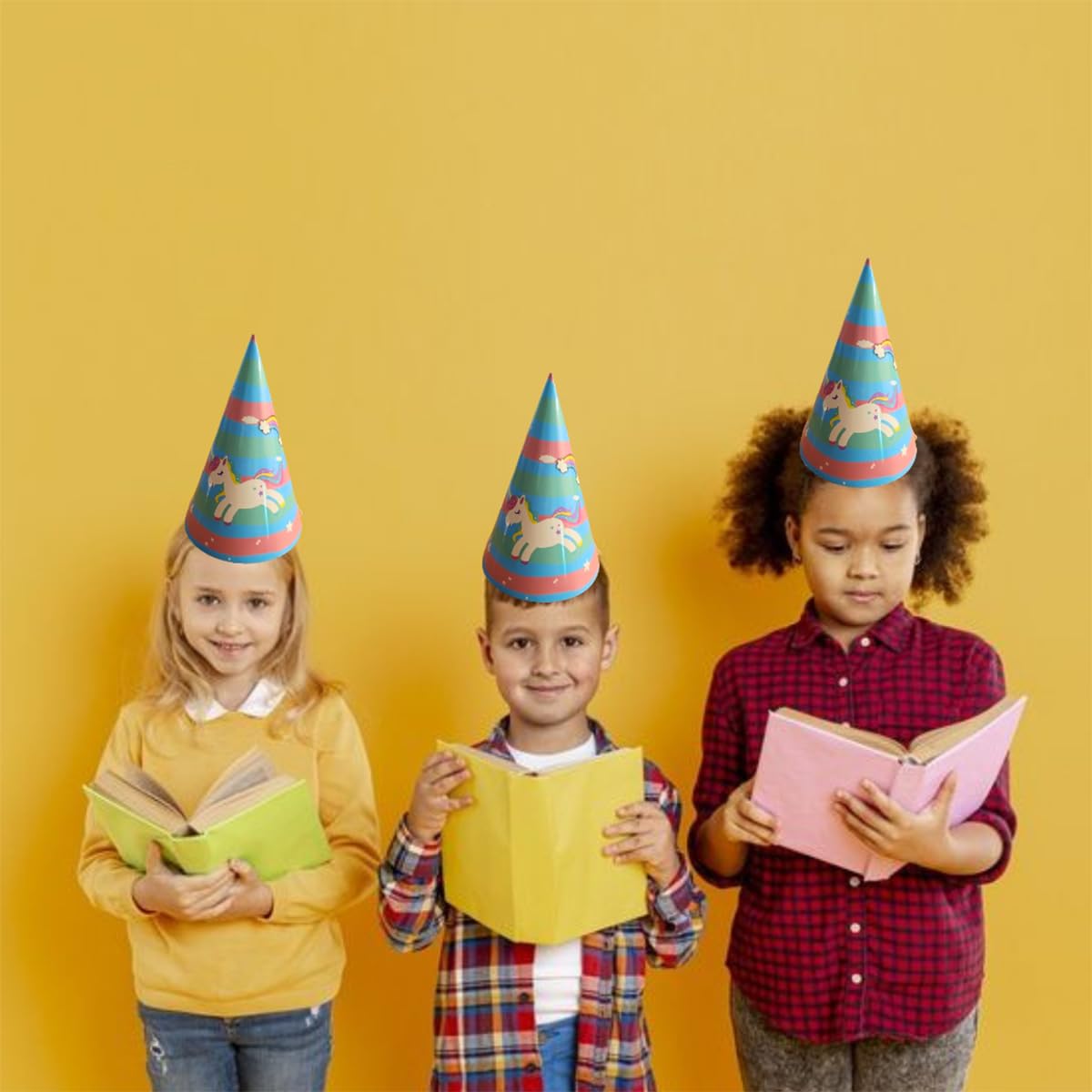 WANNA PARTY Rainbow Unicorn Hats - 10pc 2