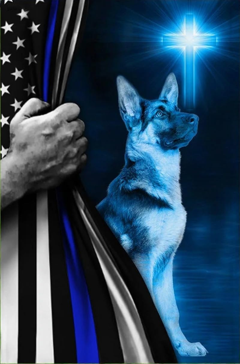 German Shepherd Police Dog Jigsaw Puzzle for Adults 1000 Pieces Wood Puzzle Art DIY Toy Gift Fun Challenging Educational Gift Art Home Decor
