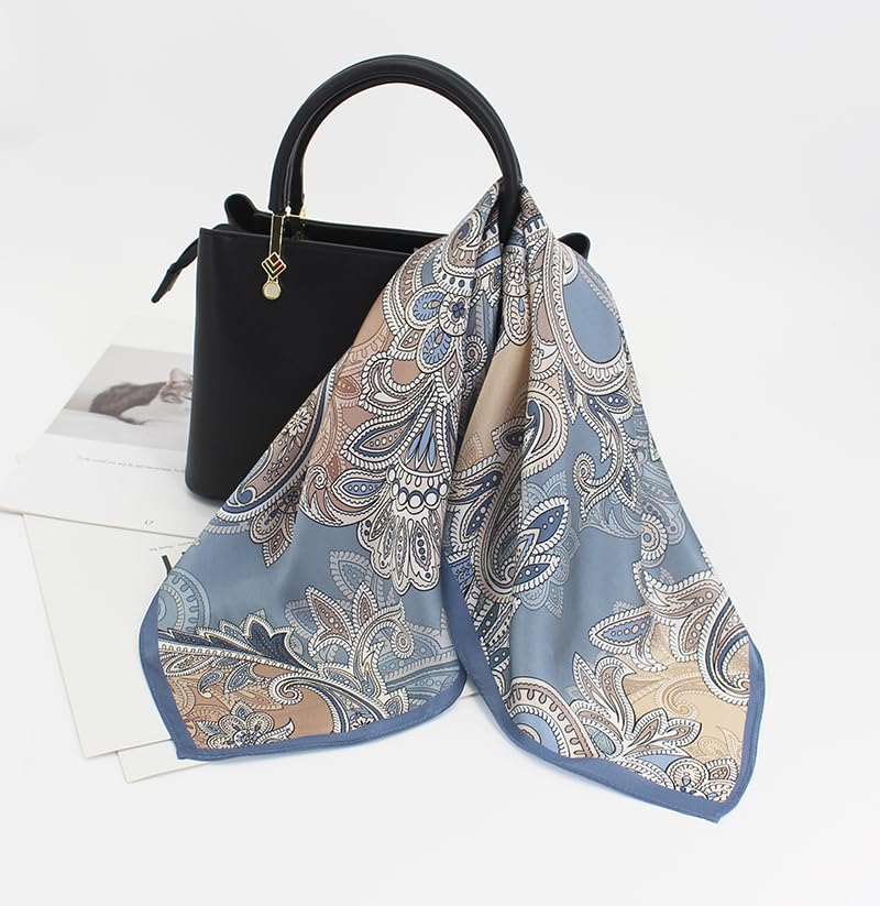 Image of ANDANTINO 100% Mulberry Silk Scarf -21 inch Square Neckerchief with Gift Packed