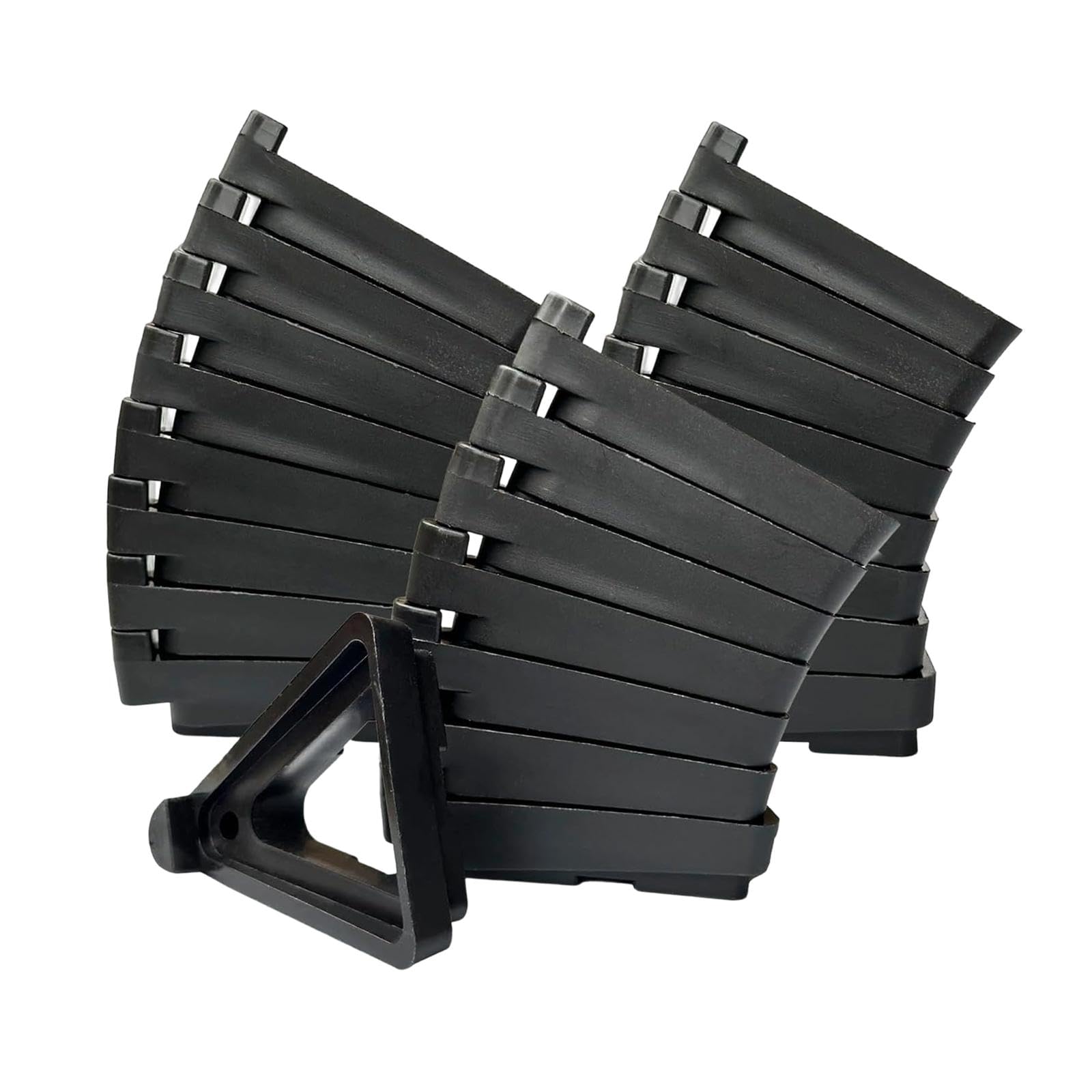 24Pcs Plant Risers Feet Triangular Home Garden Ventilated Lifter Support Black 9.2x7.1x2.7cm-image-34