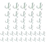 40Pcs Luminous Treble Hooks Treble Fish Triple Assorted Case w/Storage Organizer Box Glow in Dark Night Fishing Gear Saltwater